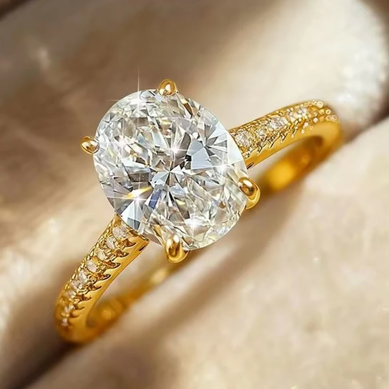 925 Sterling Silver 1-4 CT Simple Sparkling Pear Shape Zircon Ring For Women Engagement Wedding Luxury High Quality Fine Jewelry