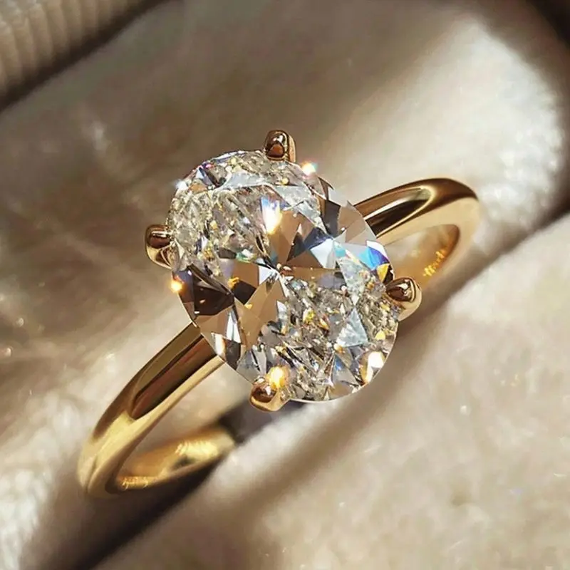 925 Sterling Silver 1-4 CT Simple Sparkling Pear Shape Zircon Ring For Women Engagement Wedding Luxury High Quality Fine Jewelry