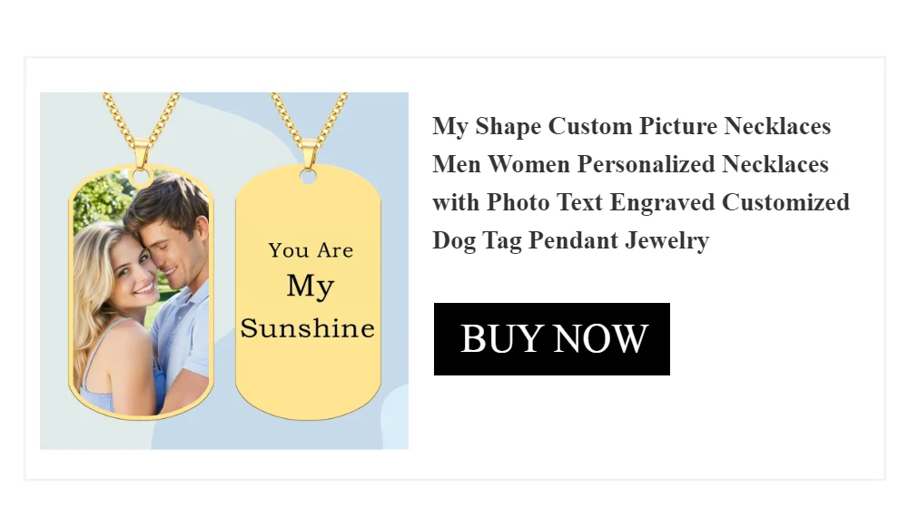 Custom Photo Necklace Personalized Heart Pendant Necklaces Picture Text Logo Birthday Jewelry Valentine's Day Gift for Men Woman