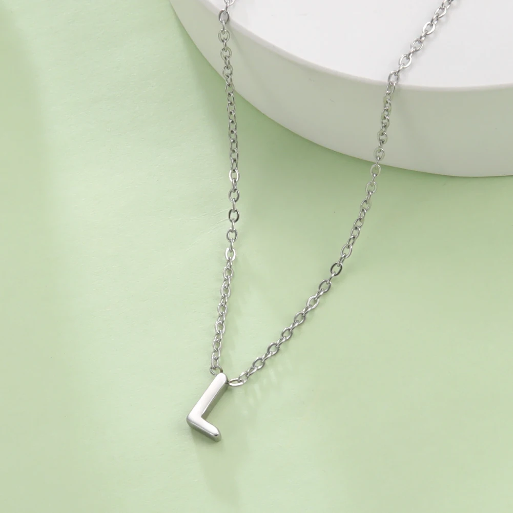 Cazador Minimalist Initial A-Z Letter Necklace for Women Alphabet Stainless Steel Choker Chains Jewelry Birthday Gift Wholesale
