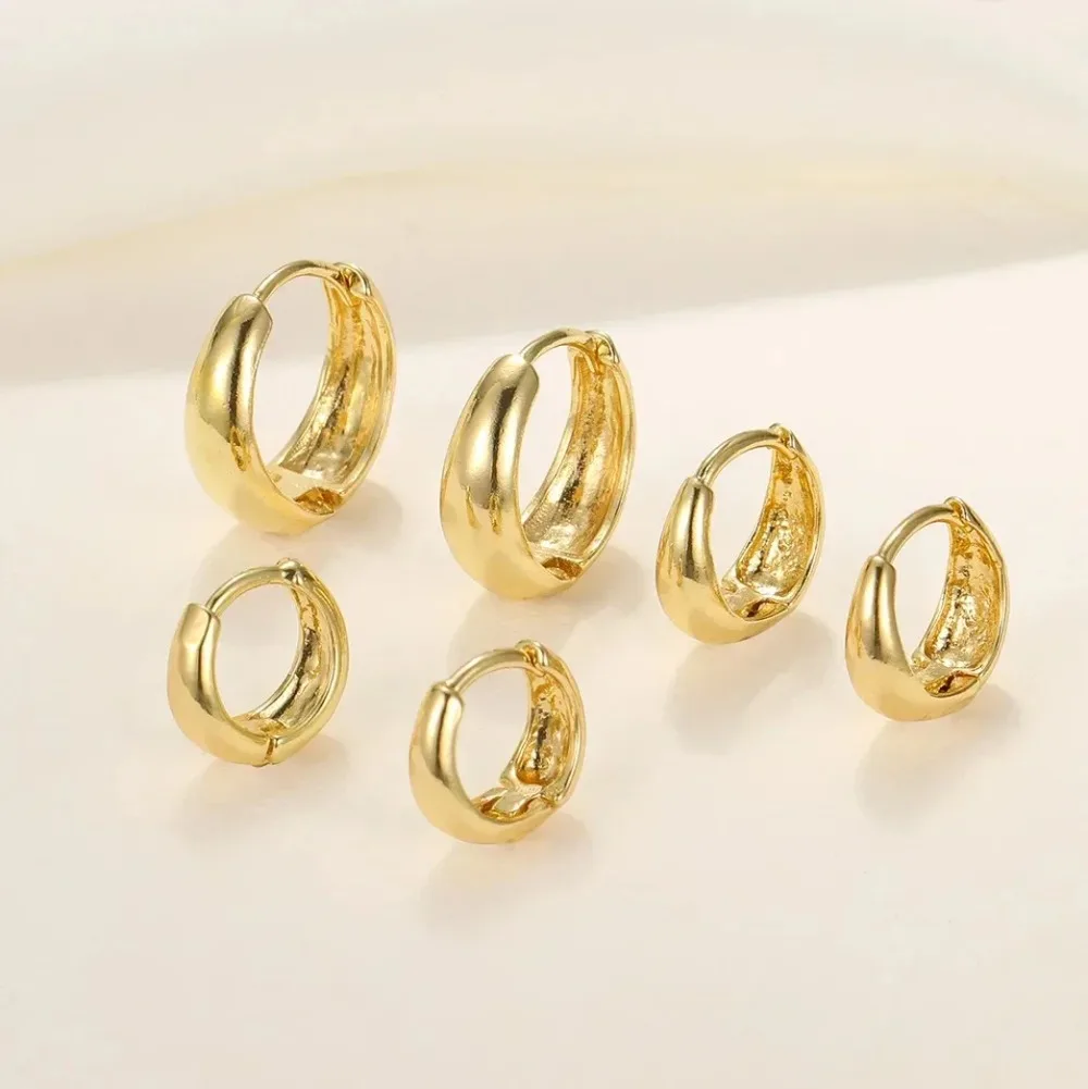 6Pcs/set Stainless Steel Crystal Zirconia Hoop Earring for Women Metal Circle Geometric Cartilage Piercing Earrings Set Jewelry