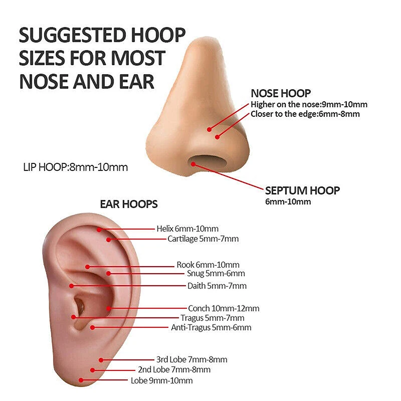 ASTM F136 Titanium Piercing Clicker Earrings Nose Rings Septum Plating PVD Helix Tragus Lip Rings Ear Studs Body Jewelry 16G G23