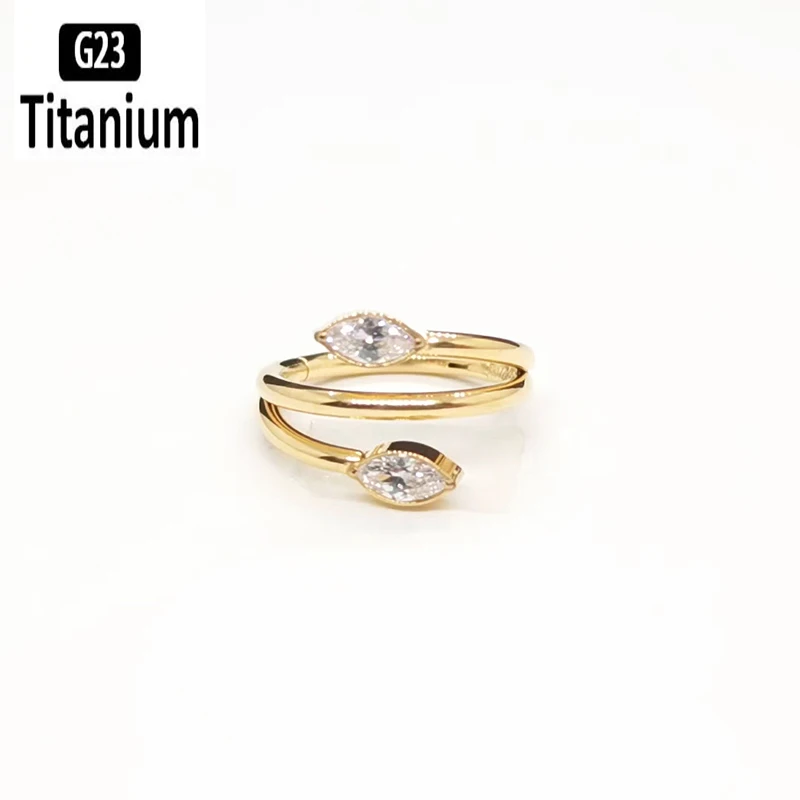 ASTM F136 Titanium Piercing Clicker Earrings Nose Rings Septum Plating PVD Helix Tragus Lip Rings Ear Studs Body Jewelry 16G G23