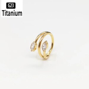 ASTM F136 Titanium Piercing Clicker Earrings Nose Rings Septum Plating PVD Helix Tragus Lip Rings Ear Studs Body Jewelry 16G G23