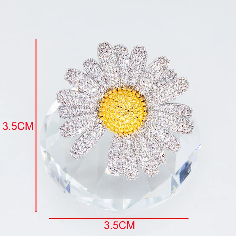 Trendy Big Zircon Daisy Brooches Shiny Sunflower Pins For Women Men Dress Scarf Corsage Wedding Jewelry Clothing Accessories