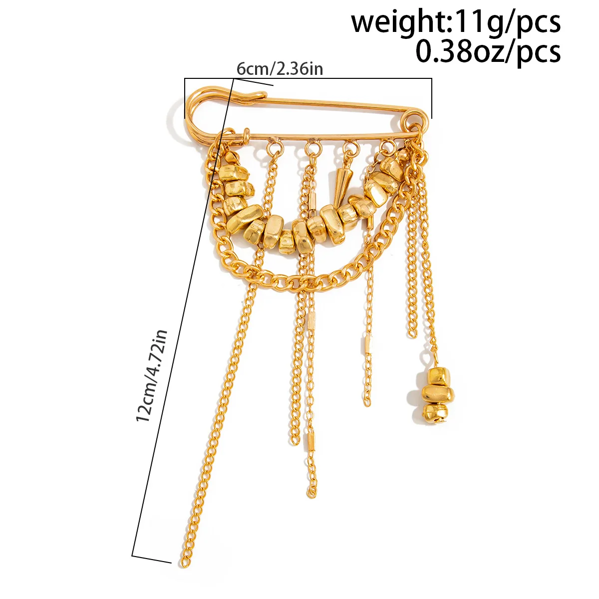 2026 Multi-Functional Chain Tassel Brooches for Women Handmade Beaded Chain Pin Fixator Trouser Leg Simple Clothes Accessory