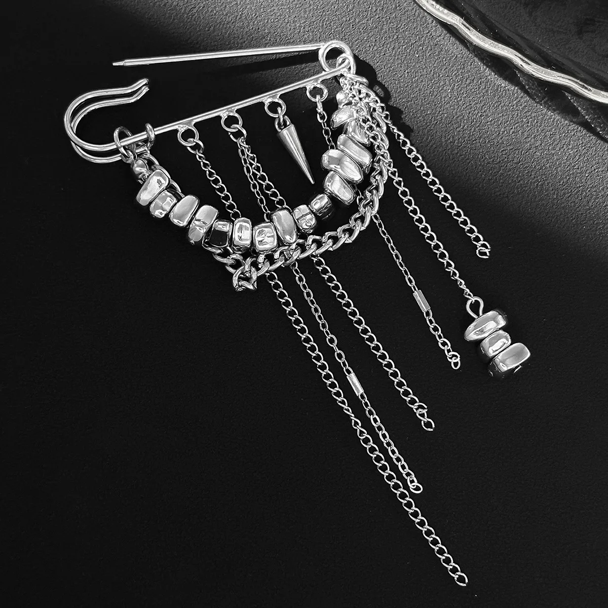 2026 Multi-Functional Chain Tassel Brooches for Women Handmade Beaded Chain Pin Fixator Trouser Leg Simple Clothes Accessory