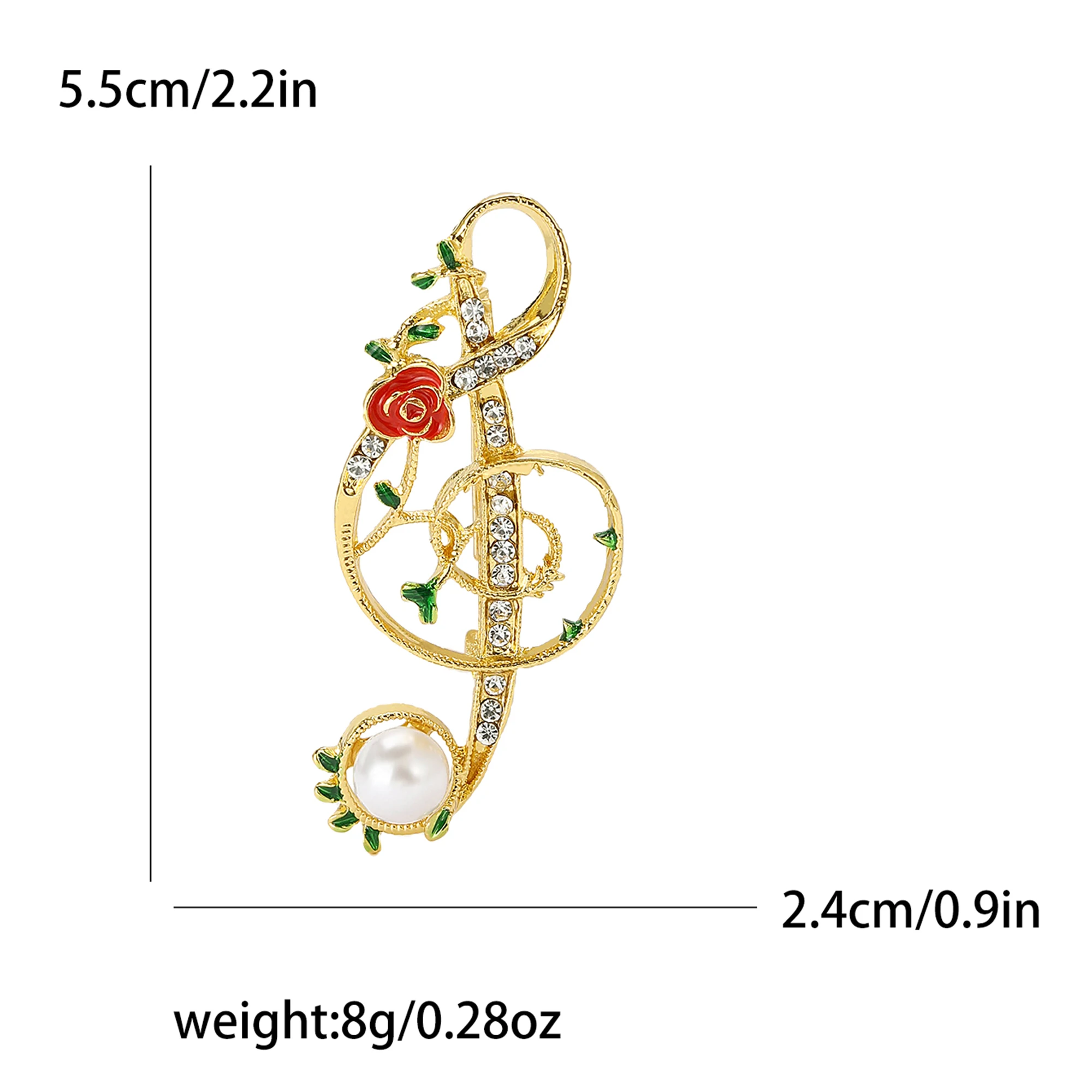 Rhinestone Butterfly Pins for Women Unisex Shiny Glass Musical Note Brooches Event Party Backpack Decoration Clothes Accessories