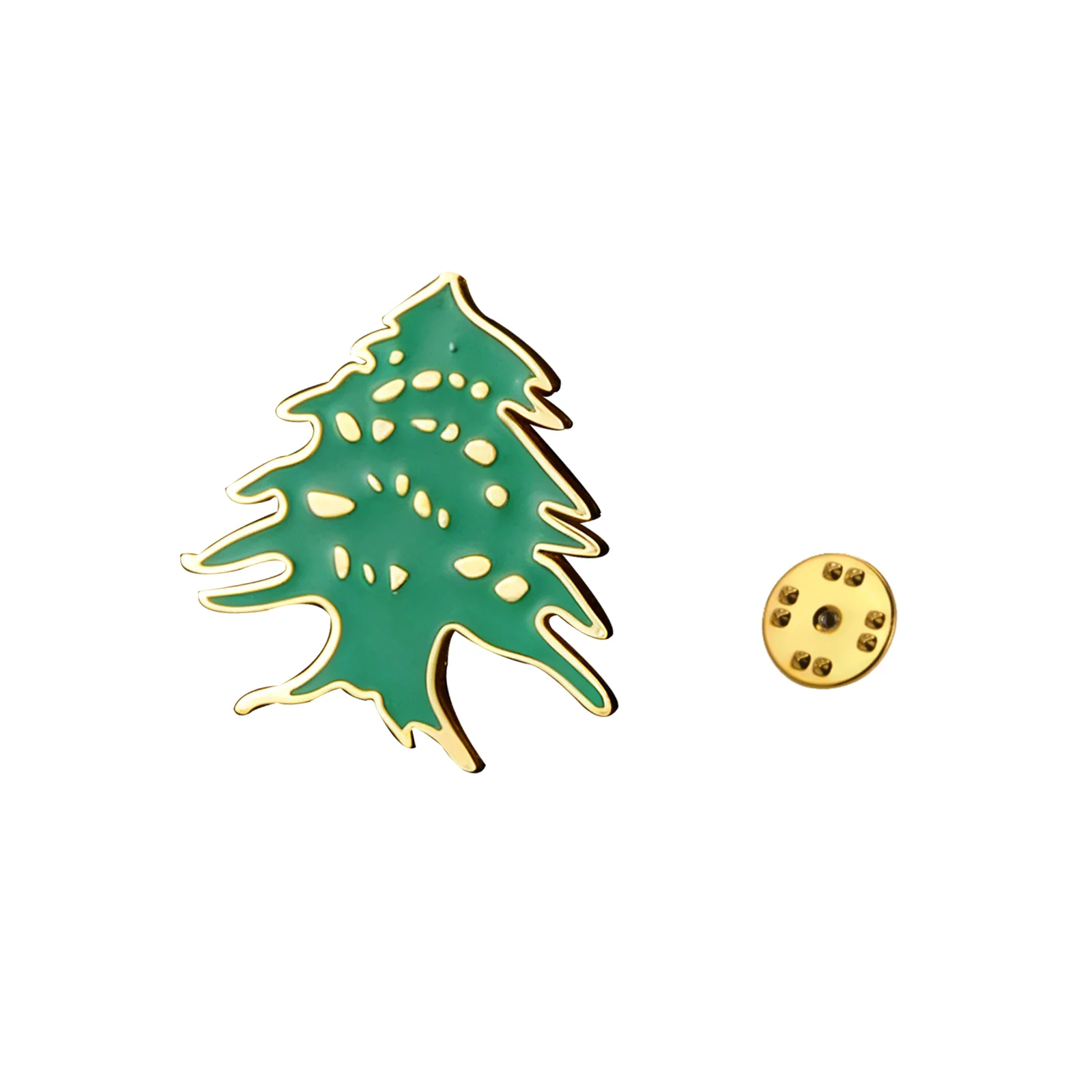 Teamer Lebanon Cedar Enamel Brooch Stainless Steel Gold Color Lapel Pin For Woman Man Minimalist Accessory Jewelry 2026 New In