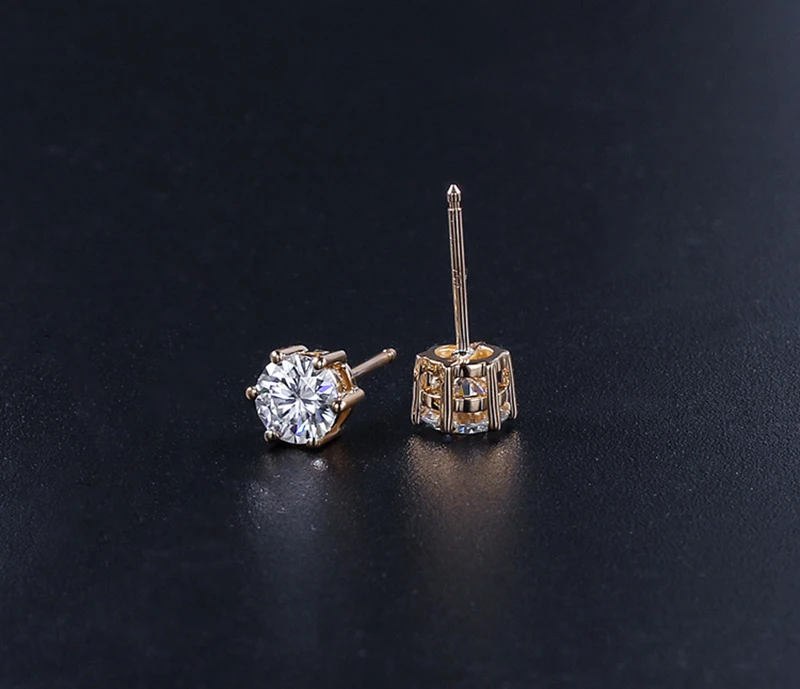 Promotion Moissanite Earrings for Women Pass Diamond Test Pen 100%  With Certificate Ear Studs 925 Sterling Silver Fine Jewelry