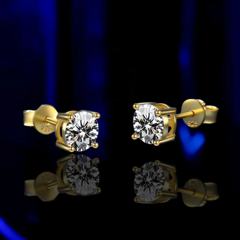 Promotion Moissanite Earrings for Women Pass Diamond Test Pen 100%  With Certificate Ear Studs 925 Sterling Silver Fine Jewelry