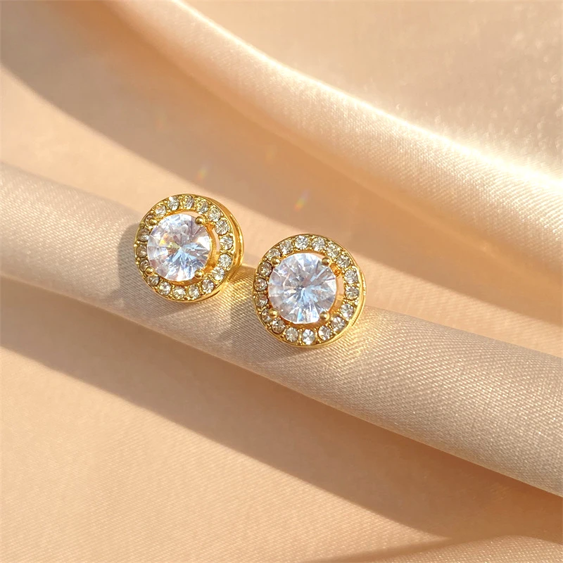 Promotion Moissanite Earrings for Women Pass Diamond Test Pen 100%  With Certificate Ear Studs 925 Sterling Silver Fine Jewelry