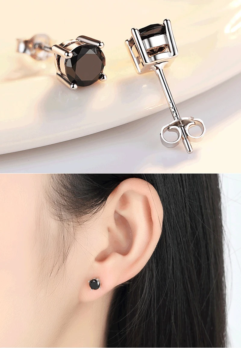 Promotion Moissanite Earrings for Women Pass Diamond Test Pen 100%  With Certificate Ear Studs 925 Sterling Silver Fine Jewelry