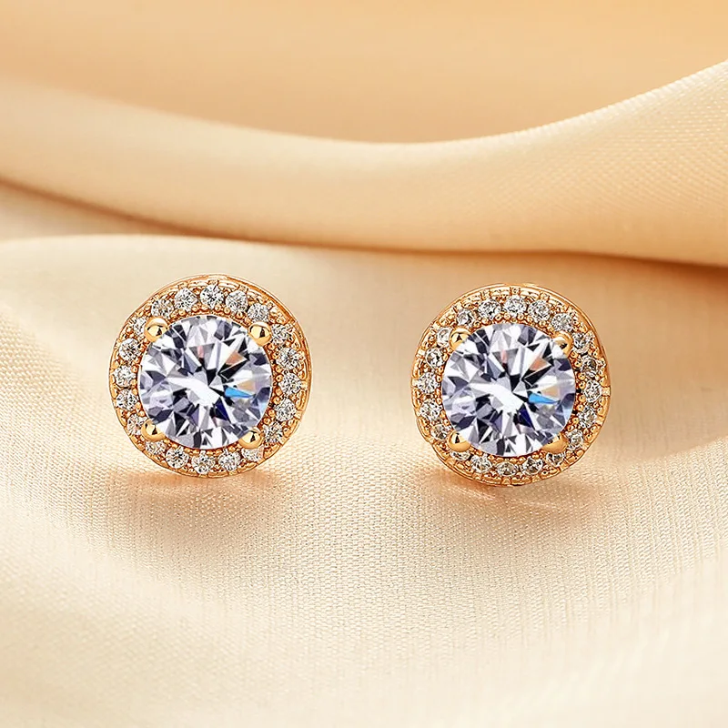 Promotion Moissanite Earrings for Women Pass Diamond Test Pen 100%  With Certificate Ear Studs 925 Sterling Silver Fine Jewelry
