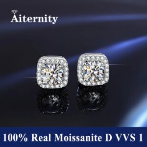 Promotion Moissanite Earrings for Women Pass Diamond Test Pen 100%  With Certificate Ear Studs 925 Sterling Silver Fine Jewelry