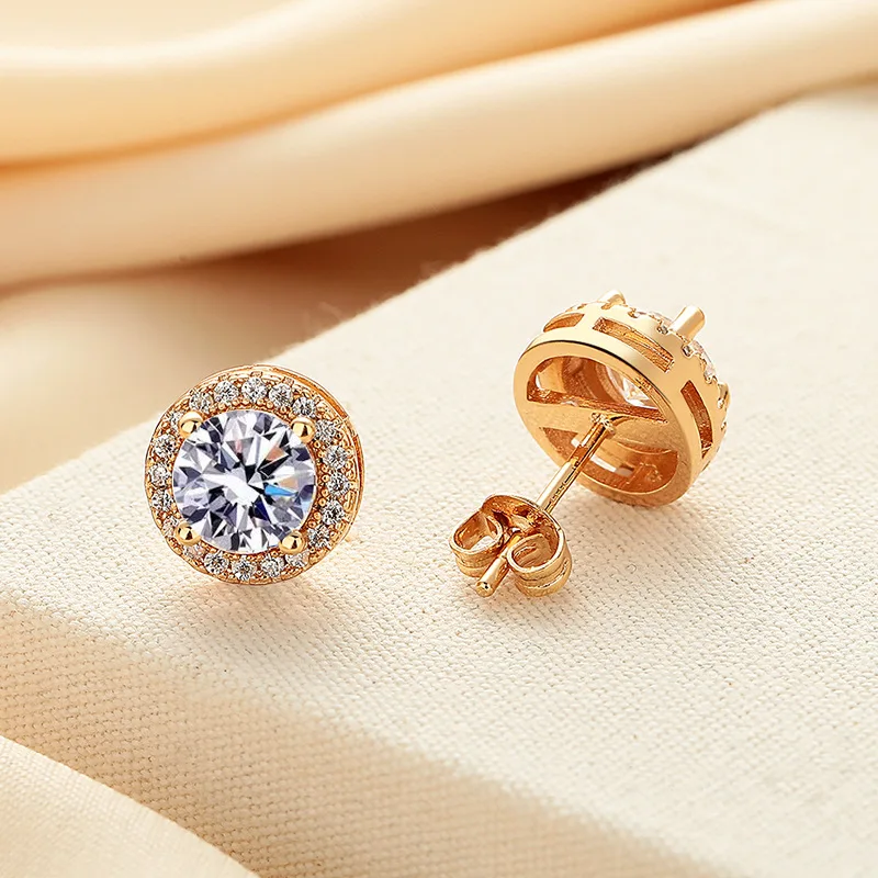 Promotion Moissanite Earrings for Women Pass Diamond Test Pen 100%  With Certificate Ear Studs 925 Sterling Silver Fine Jewelry