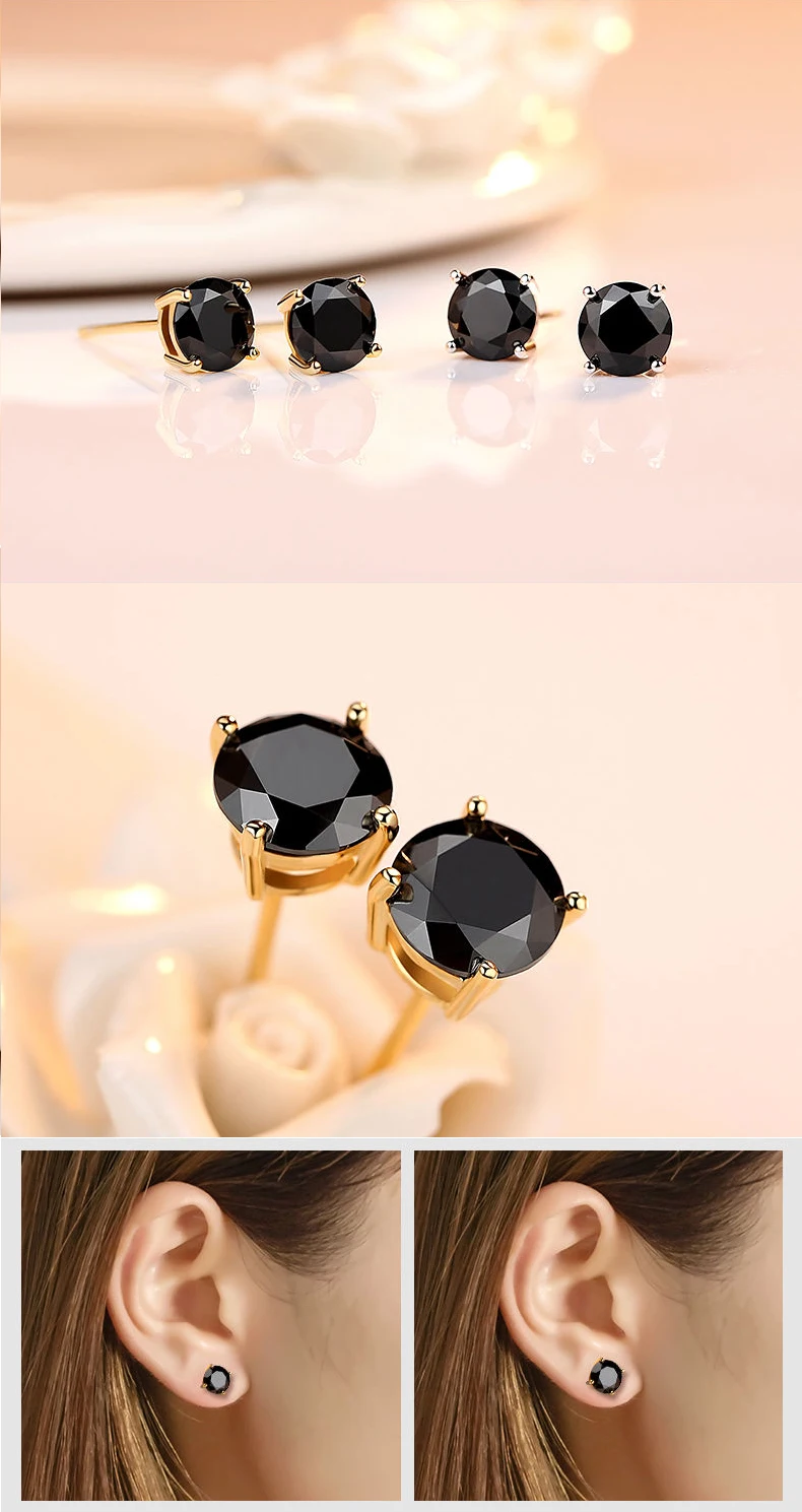 Promotion Moissanite Earrings for Women Pass Diamond Test Pen 100%  With Certificate Ear Studs 925 Sterling Silver Fine Jewelry