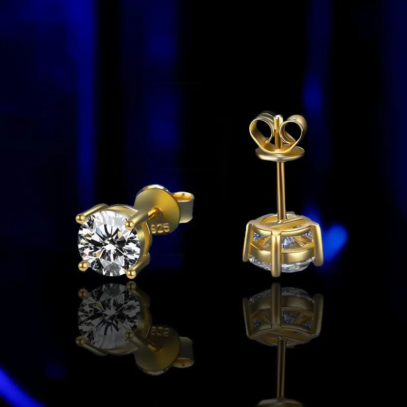 Promotion Moissanite Earrings for Women Pass Diamond Test Pen 100%  With Certificate Ear Studs 925 Sterling Silver Fine Jewelry