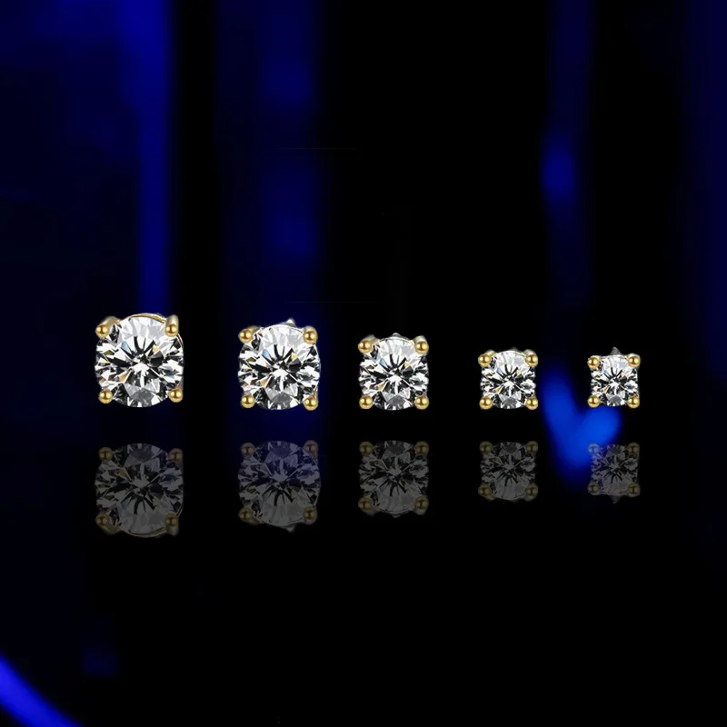 Promotion Moissanite Earrings for Women Pass Diamond Test Pen 100%  With Certificate Ear Studs 925 Sterling Silver Fine Jewelry