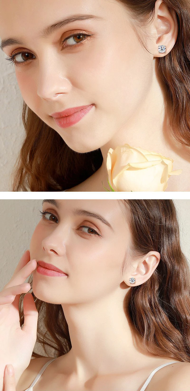 Promotion Moissanite Earrings for Women Pass Diamond Test Pen 100%  With Certificate Ear Studs 925 Sterling Silver Fine Jewelry