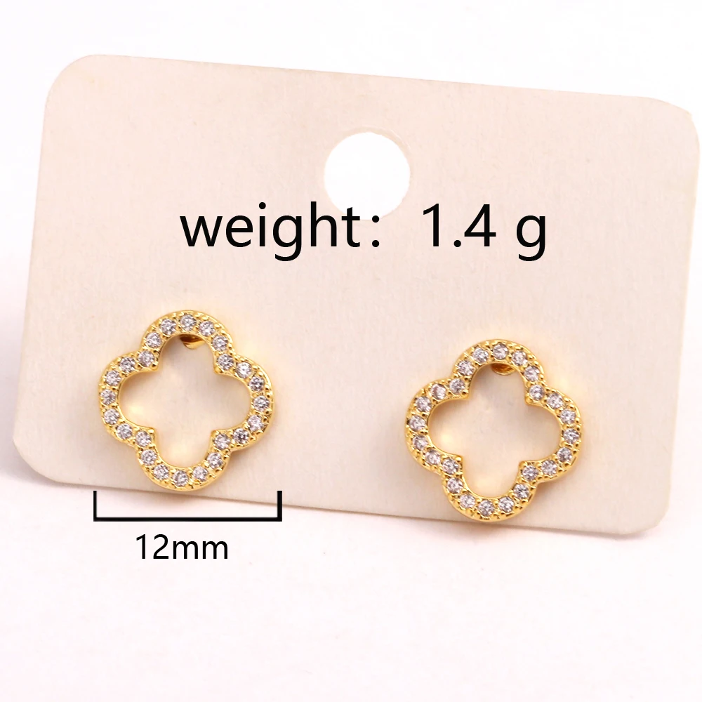 New Simple Hollow Four Leaf Clover Earrings for Women 2025 Trend Jewelry Gift for Her