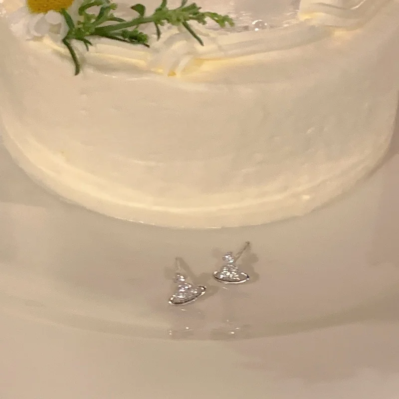 1-Pair Planet Synthetic Zircon Earrings, Cute, Fashionable, Personalized Earrings, Elegant and Versatile Earrings for Women