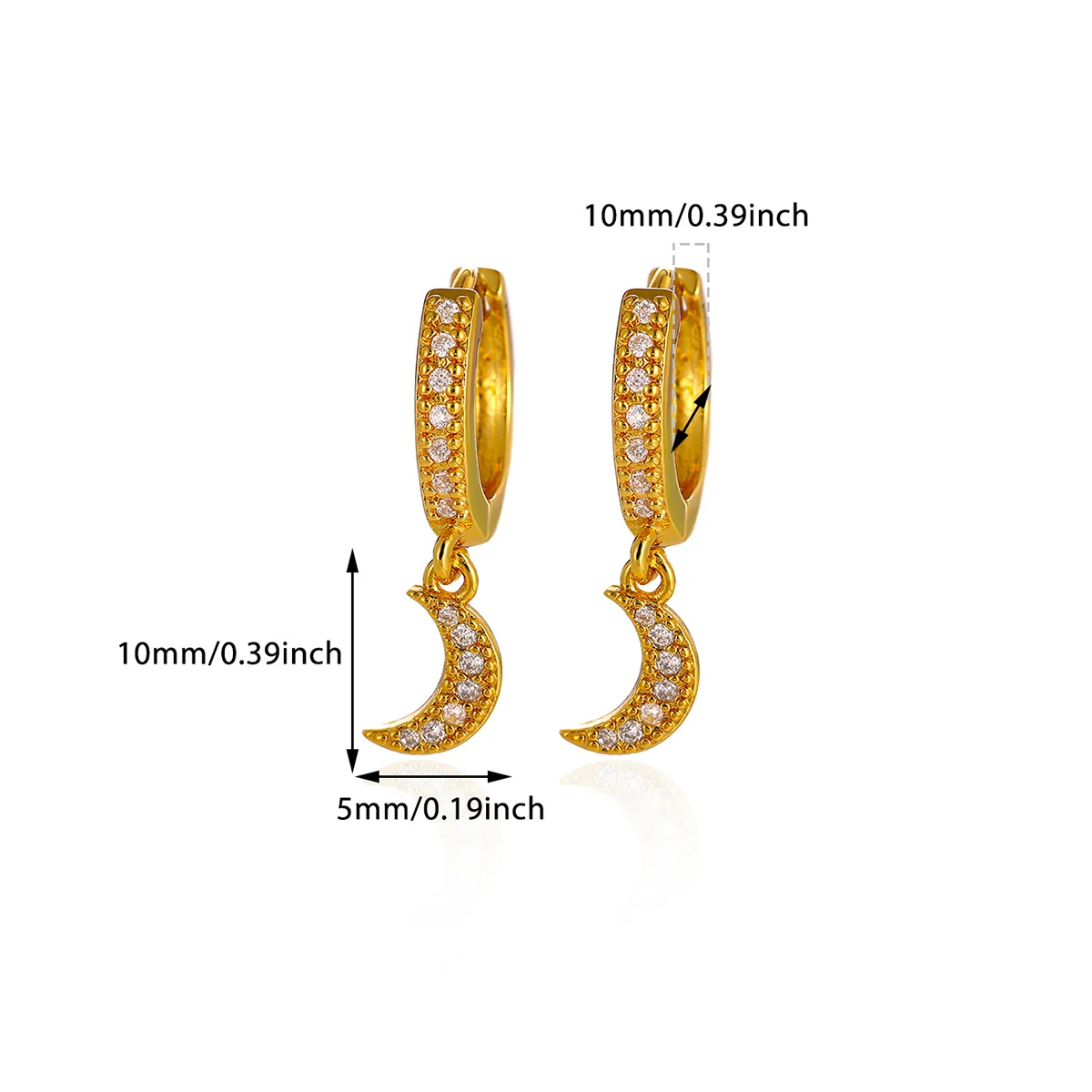 New Mini CZ Star Moon Butterfly Pendant Hoop Earrings For Women Elegant Fashion Geometry Tiny Hoops Earring Jewelry Party Gift