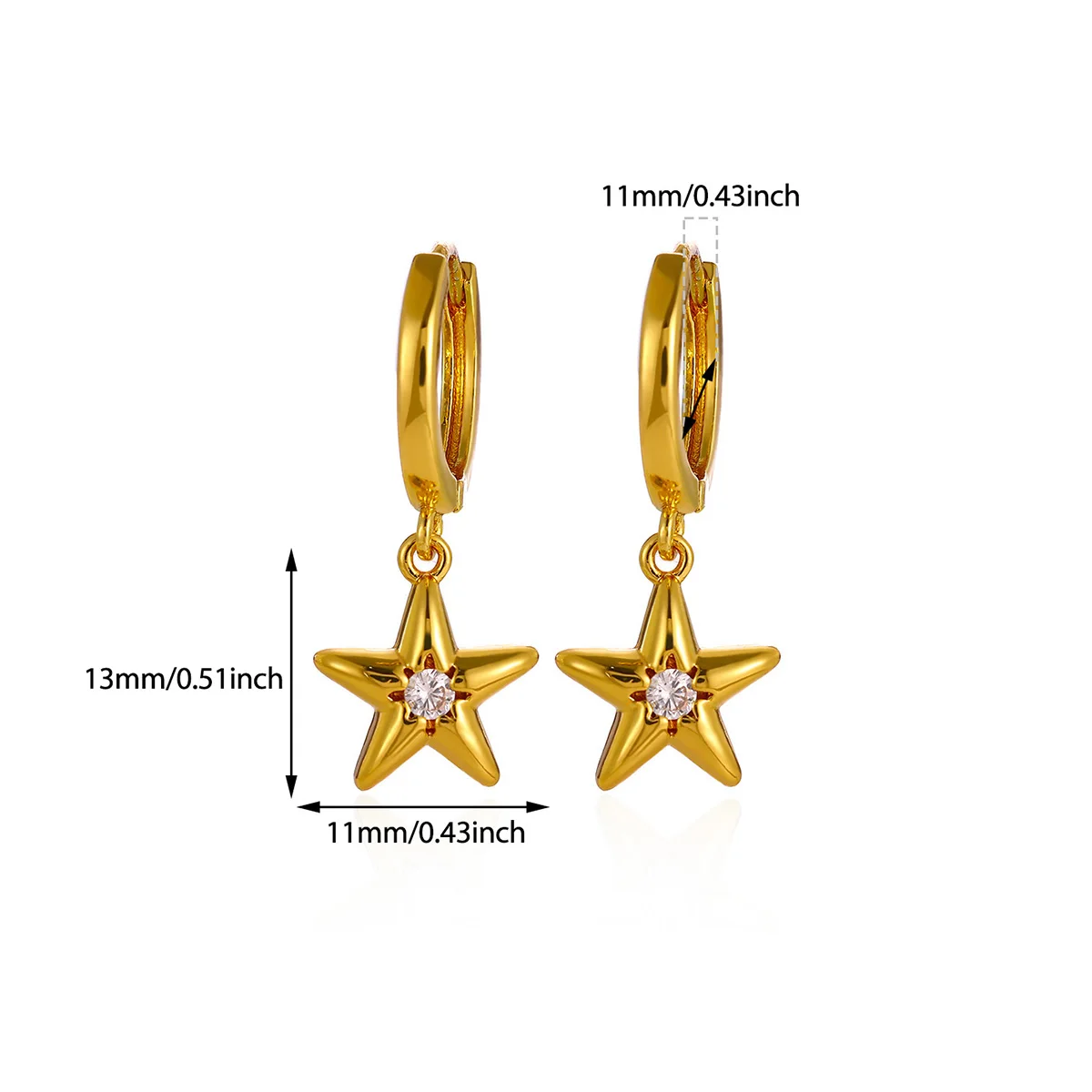 New Mini CZ Star Moon Butterfly Pendant Hoop Earrings For Women Elegant Fashion Geometry Tiny Hoops Earring Jewelry Party Gift