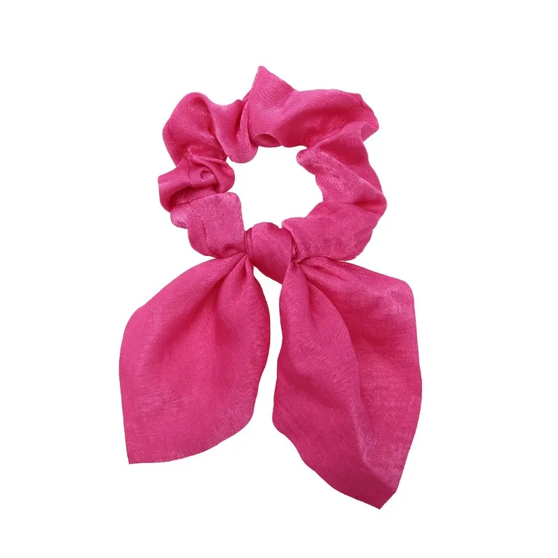Bow Scrunchies For Woman Girls Printed Floral Hair Ties with Bow Elastic Hair Bands Ponytail Holder Hair Accessories