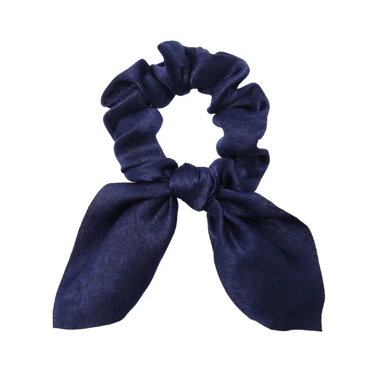 Bow Scrunchies For Woman Girls Printed Floral Hair Ties with Bow Elastic Hair Bands Ponytail Holder Hair Accessories