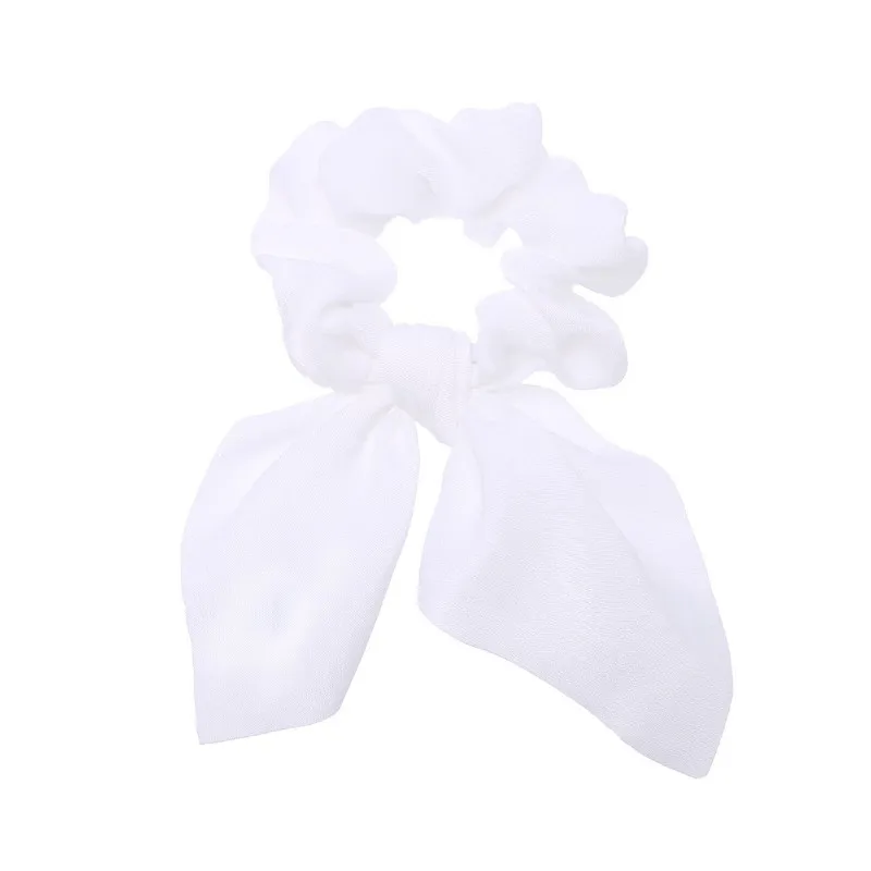 Bow Scrunchies For Woman Girls Printed Floral Hair Ties with Bow Elastic Hair Bands Ponytail Holder Hair Accessories