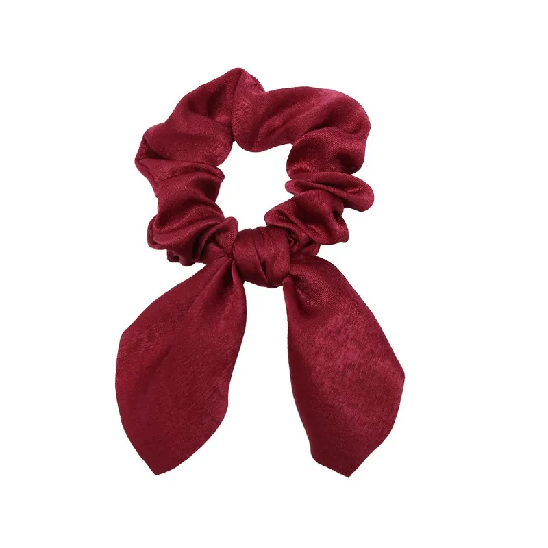 Bow Scrunchies For Woman Girls Printed Floral Hair Ties with Bow Elastic Hair Bands Ponytail Holder Hair Accessories