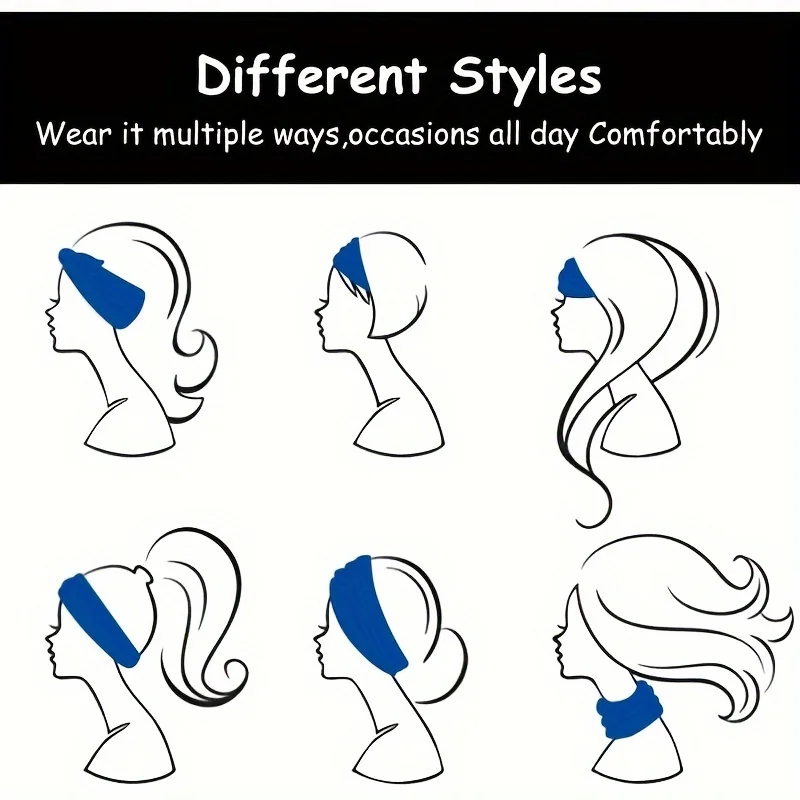 10 Pack Elastic Sports Headbands for Women Stretchy Candy-Colored Hairbands Fashion Sweatbands for Fitness Yoga Running Cycling