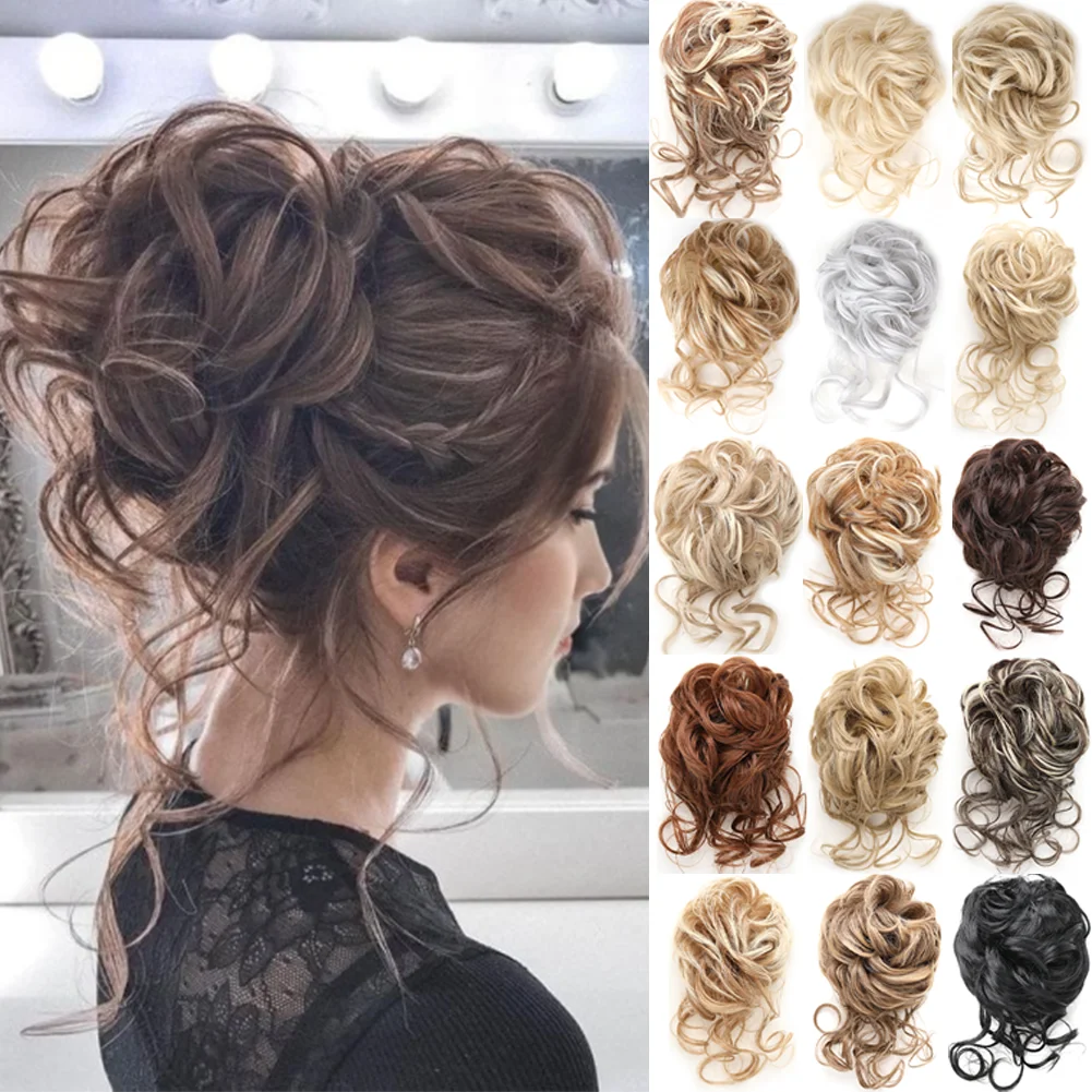 Synthetic Messy Bun Hair Extension Claw Clip in Hair Piece Hair Buns Short Curly Hair for Women
