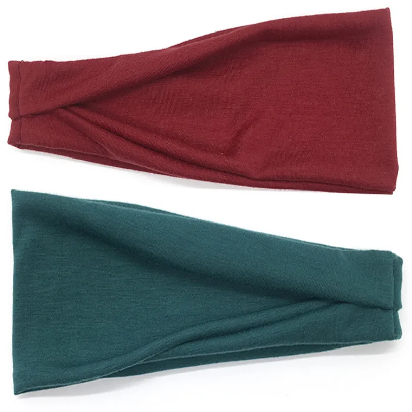 Women Cotton Head Band Fashion Hair Bands for Woman Solid Turban Twist Knitted Hairband Twisted Knotted Headwrap Accessories