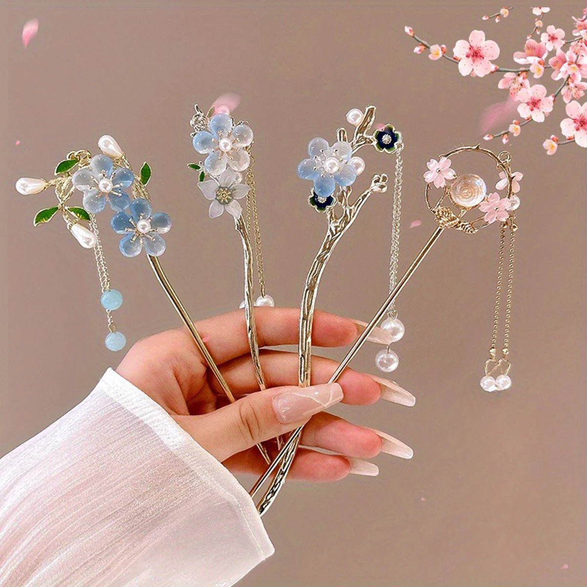 1pc Romantic Chinese Style Hair Accessory Alloy Jewelry Women's Hair Needle Suitable for Daily Wear Gifts Girls Fashion Hairpin