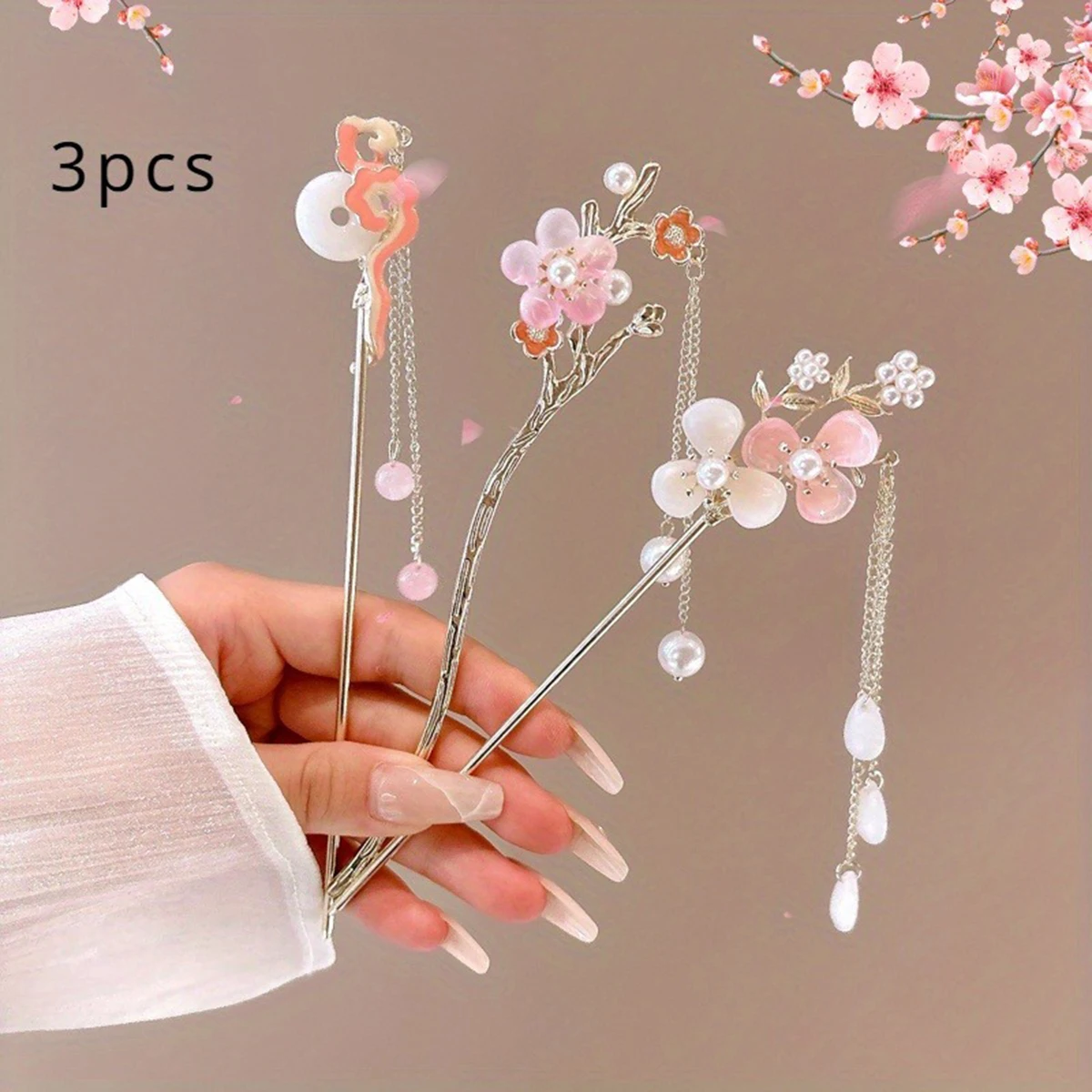 1pc Romantic Chinese Style Hair Accessory Alloy Jewelry Women's Hair Needle Suitable for Daily Wear Gifts Girls Fashion Hairpin