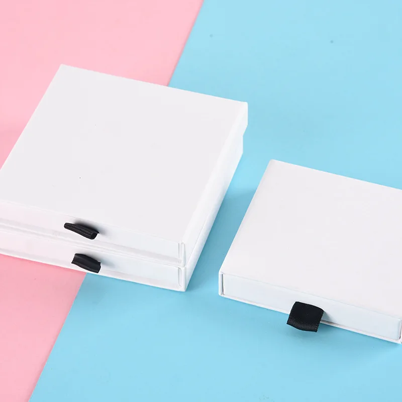 Custom Paper Drawer Jewelry Box Logo for Necklace Ring Earrings Jewelry Packaging for Small Business Gift Boxes for Jewellery