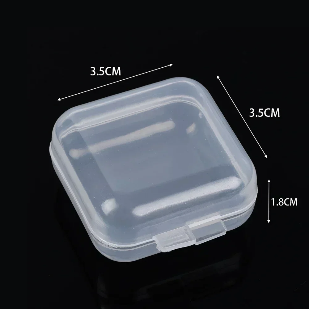 Transparent Plastic Mini Square Storage Box Covers Small Case for Pill Jewelry Earrings Dustproof Storage Pack Boxes Wholesale
