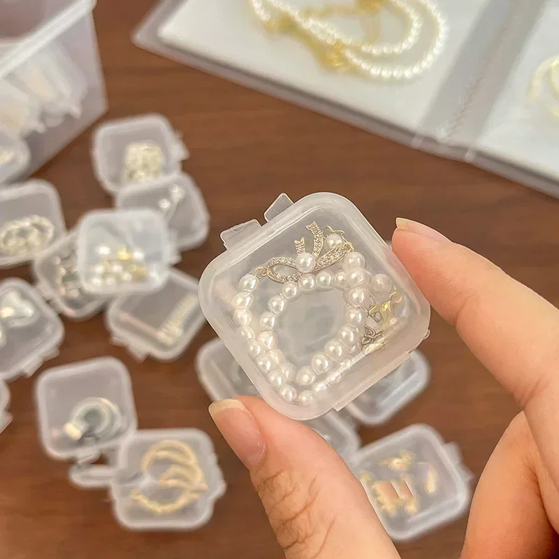 Transparent Plastic Mini Square Storage Box Covers Small Case for Pill Jewelry Earrings Dustproof Storage Pack Boxes Wholesale