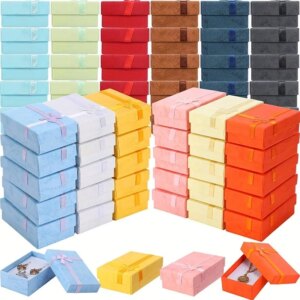 Wholesale 24pcs Assorted Colors Jewelry Sets Display Box Necklace Earrings Ring Box 5*8*2.5cm Packaging Gift Box mixed