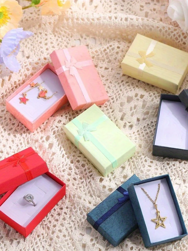 Wholesale 24pcs Assorted Colors Jewelry Sets Display Box Necklace Earrings Ring Box 5*8*2.5cm Packaging Gift Box mixed