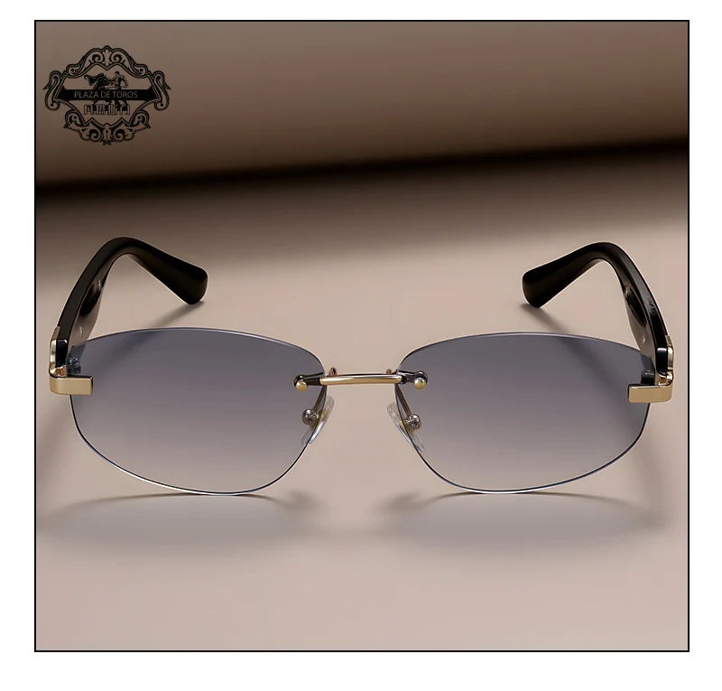 Fashion Small Polygonal Sunglasses for Women Luxury Brand Rmless Brown Sun Glasses Woman Vintage Metal Designer Shades Eyewear