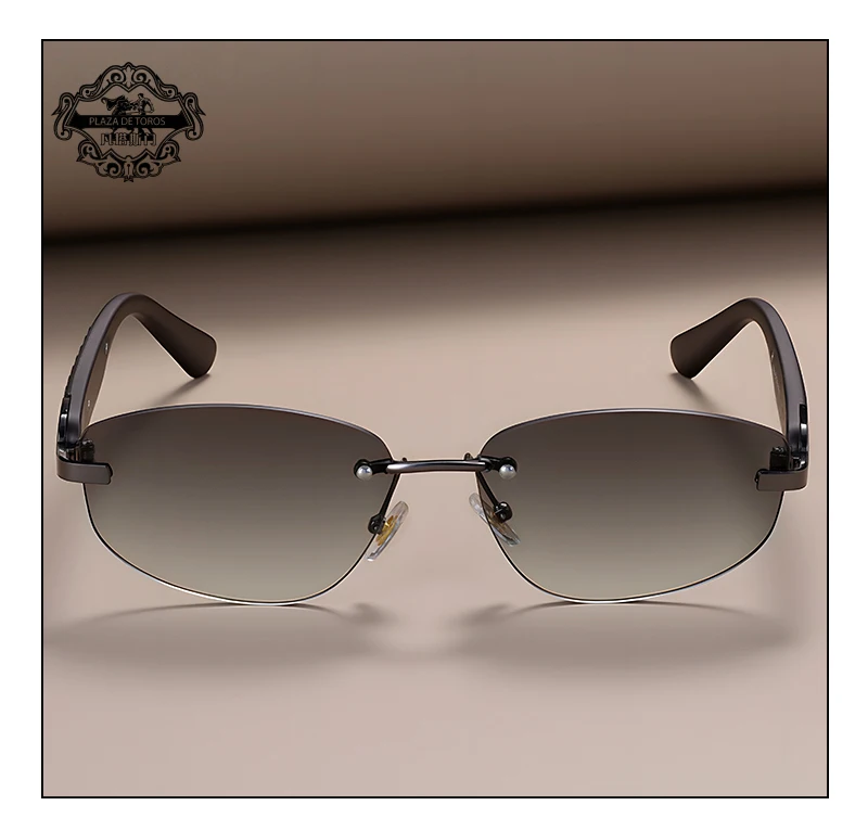 Fashion Small Polygonal Sunglasses for Women Luxury Brand Rmless Brown Sun Glasses Woman Vintage Metal Designer Shades Eyewear