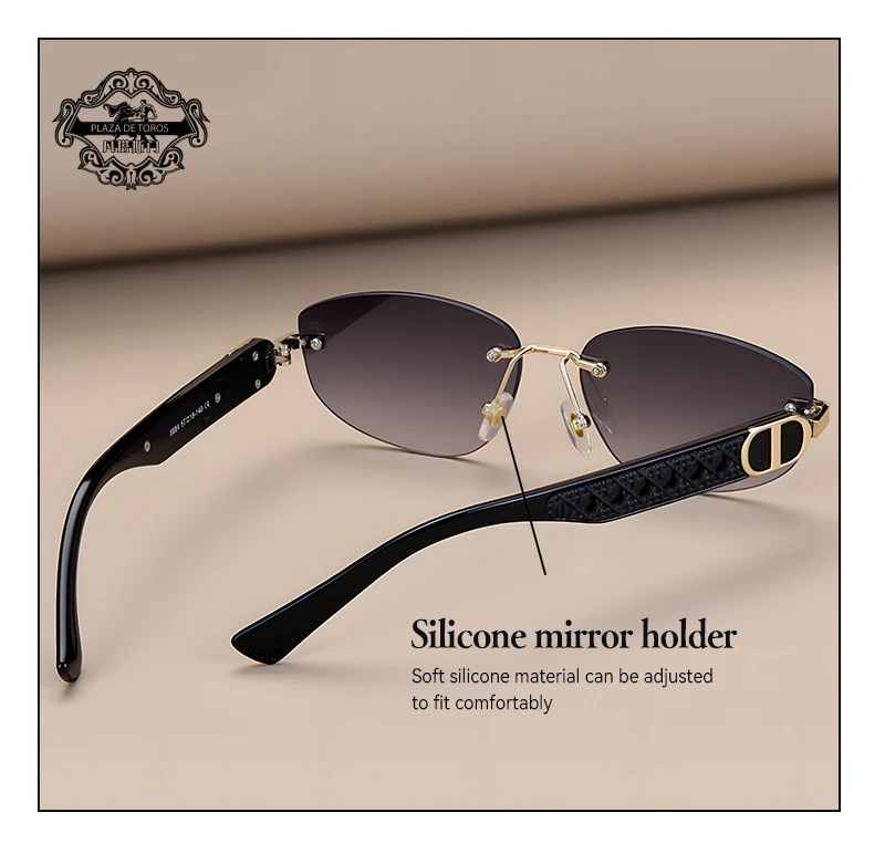 Fashion Small Polygonal Sunglasses for Women Luxury Brand Rmless Brown Sun Glasses Woman Vintage Metal Designer Shades Eyewear