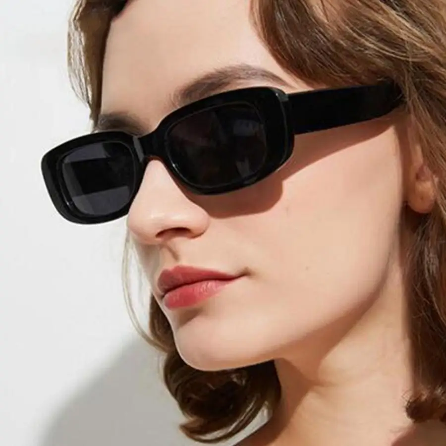 56PCS Small Rectangle Pattern Sunglasses For Women Vintage Brand Designer Square Female Eyewear