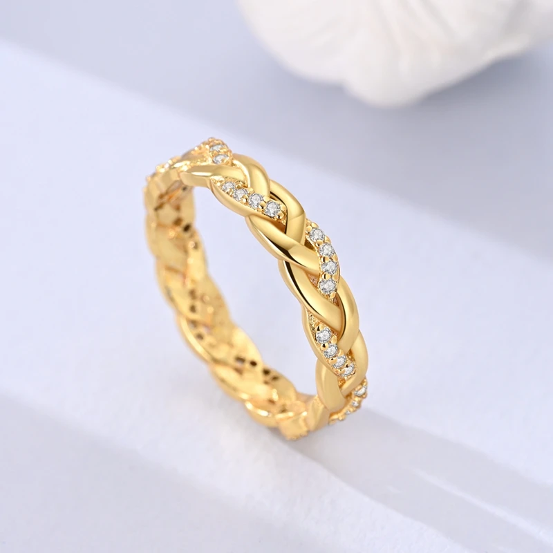 925 Sterling Silver Rings Gold Color Sparking Popular LOVE Wedding Ring Certified Women Engagement Jewelry Anniversary Gifts