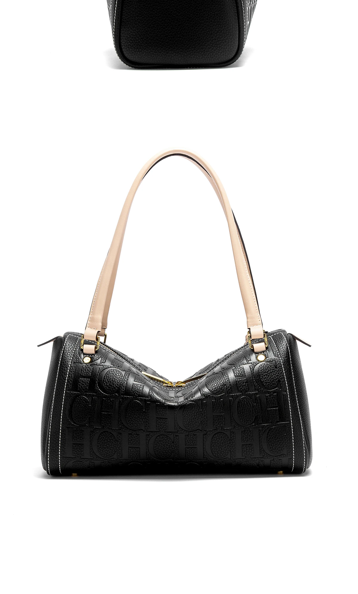 C-H Women's Boston Bag Autumn Winter New Collection Letter Design Texture Shoulder Bags