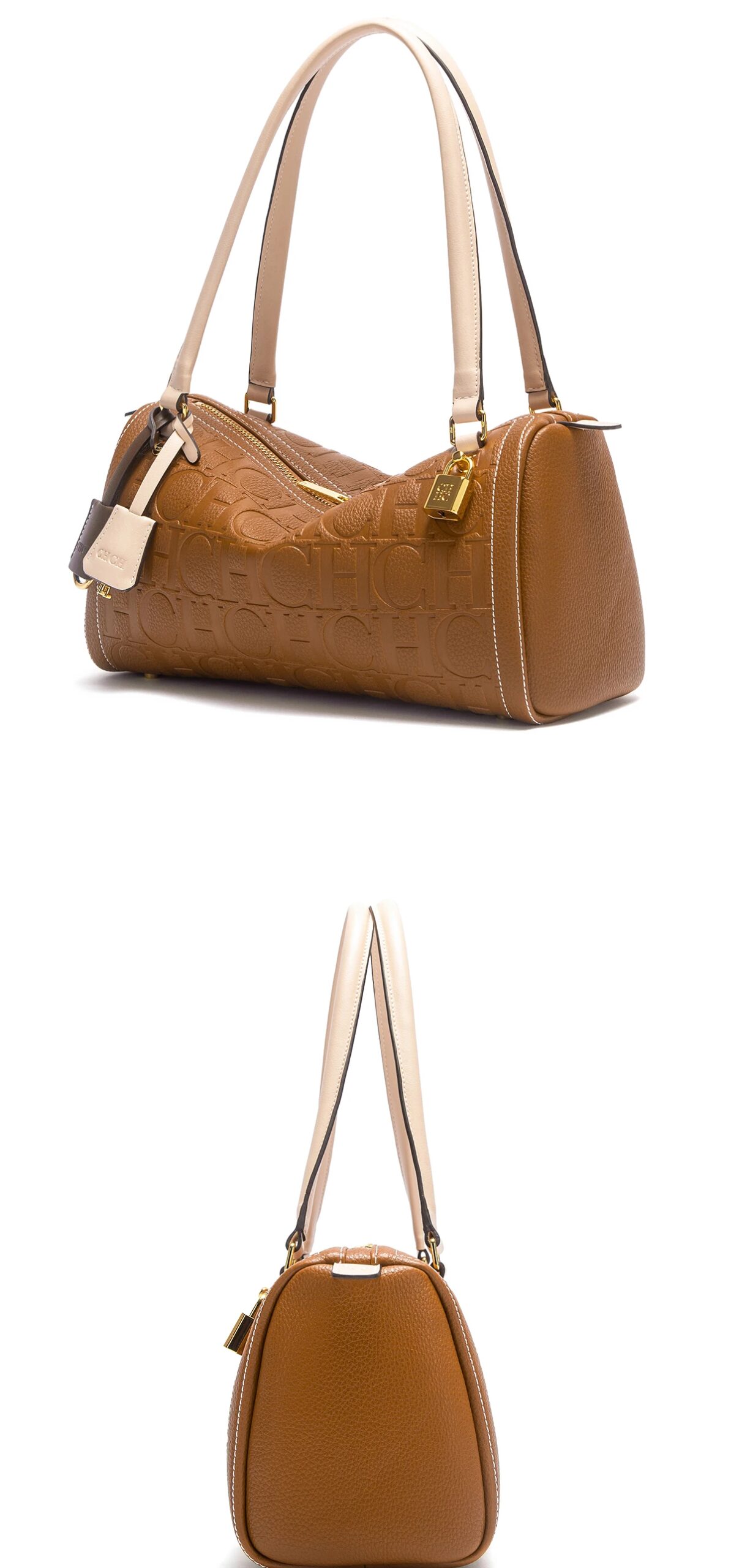 C-H Women's Boston Bag Autumn Winter New Collection Letter Design Texture Shoulder Bags