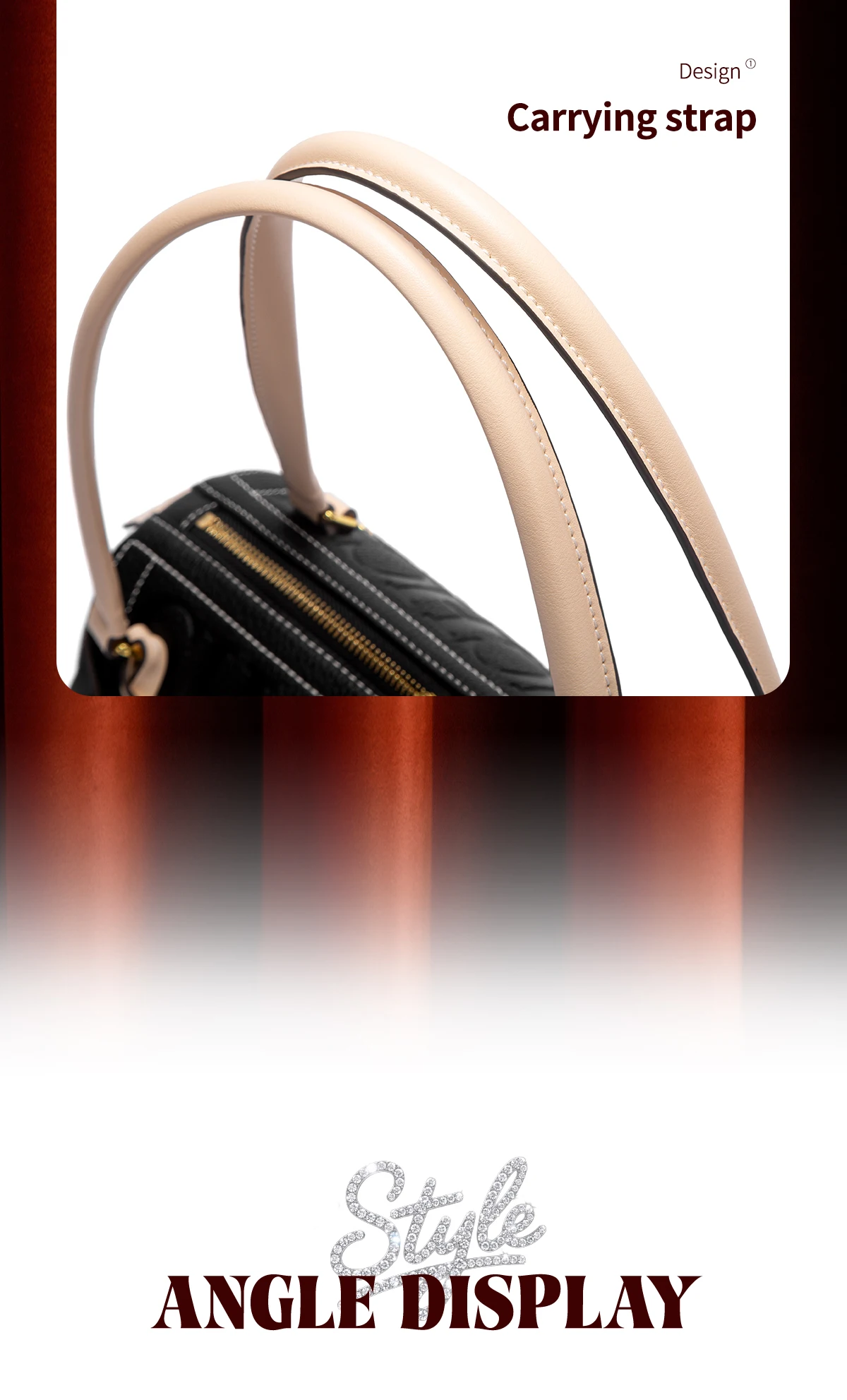 C-H Women's Boston Bag Autumn Winter New Collection Letter Design Texture Shoulder Bags